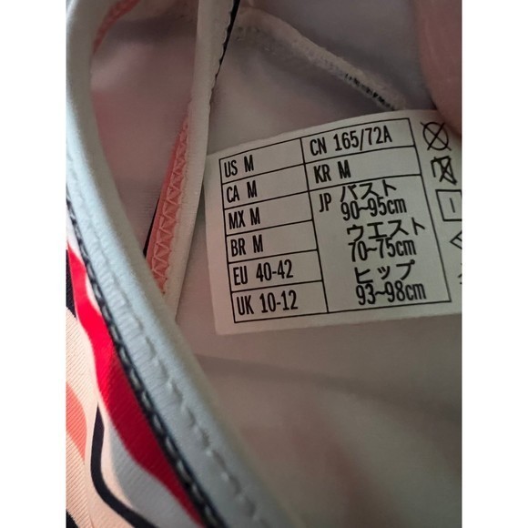 FOREVER 21 New One Piece Red White Blue Stripe Swimsuit M - Picture 5 of 6